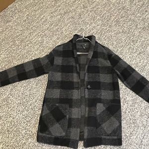 Aqua knit mid length spring jacket